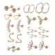 thumbnail image 1 of 20x Pendientes De Acero Inoxidable Set Corazón Flor Pluma Piercing Pendientes Oro Rosa, 1 of 5