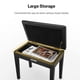 thumbnail image 2 of Banco para piano Donner con almacenamiento de madera maciza negra, 2 of 7
