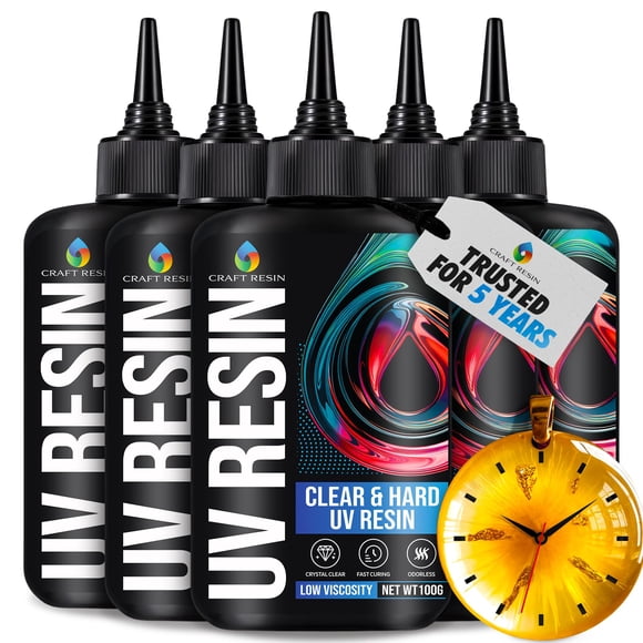 Kit de resina UV para manualidades, 500 g, tipo duro, baja viscosidad