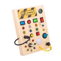 Magideal - Tablero De Actividades De Madera Con Lámpara Led, Tablero Sensorial, Juguete Educativo Temprano, Regalos Con Interruptor, Juguete Montessori Para Acti Estilo A