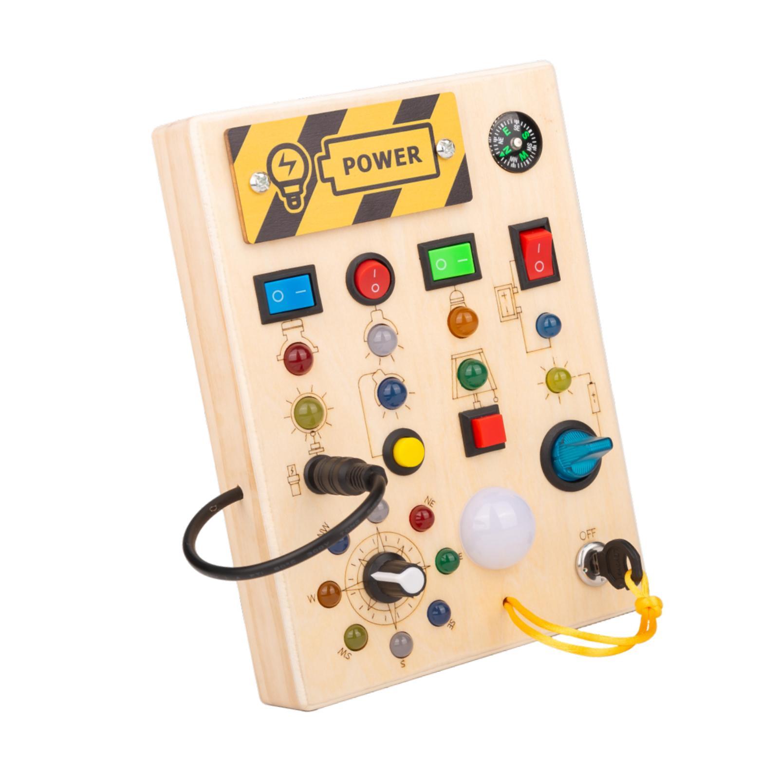 Magideal - Tablero De Actividades De Madera Con Lámpara Led, Tablero Sensorial, Juguete Educativo Temprano, Regalos Con Interruptor, Juguete Montessori Para Acti Estilo A