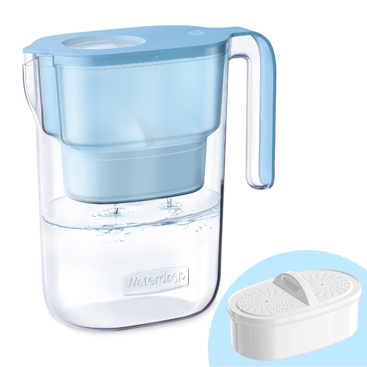 Jarra Con Filtro De Agua Waterdrop Elfin, Capacidad Para 7 Tazas, Azul