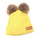 thumbnail image 3 of Ni?as, Ni?as Pom Poms, Sombrero, Grueso, Cálido, Invierno, Algodón, Dejo, Gorrojo De Punto Amarillo, 3 of 5