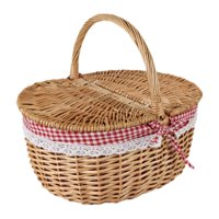Magideal - Cesta De Mimbre Para Picnic, Cesta De Almacenamiento De Mimbre Con Tapa Y Asa, Rústica, Portátil, Cesta De Ratán Para Servir Y Guardar Para Fiestas En Grande