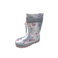 Vinnys Outlet - Bota De Agua Lluvia Plateado Niña