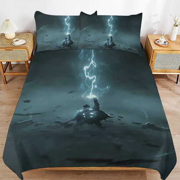 Thor Bedding Sets Ultra Soft Skin-Friendly Duvet Cover 3 Piece, Cute Comforter Cover Bed Set for Boys Girls Kids
