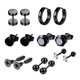 thumbnail image 2 of Juego De Aretes De 14 Piezas Joyería De Perforación Múltiple Para Cumplea?os De Fiesta 8 Mm Negro, 2 of 5