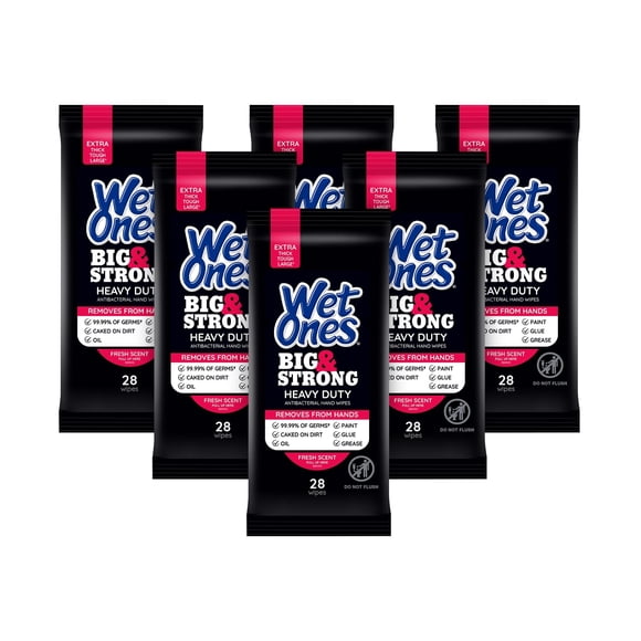 Toallitas desinfectantes para manos Wet Ones Big & Strong, 28 unidades (paquete de 6)