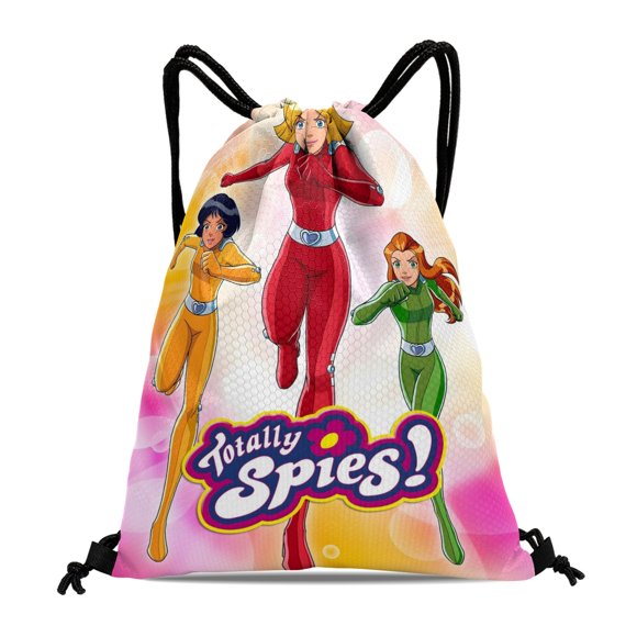Totally Spies Mochila de Cuerdas para Deportes y Gimnasio, Bolsa de Cuerdas Resistente al Agua, Bolsa Cinch, 30×40cm
