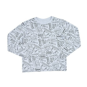 Polera Niño Kids M/L Full Print Gris Corona