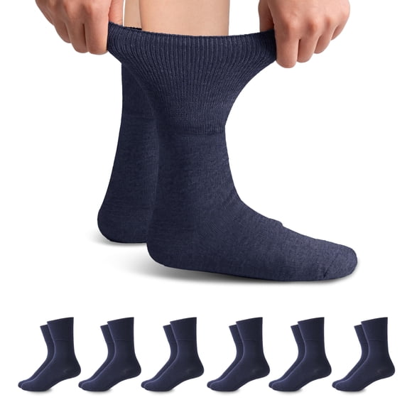 Calcetines Forcool para Diabéticos Tipo Crew 6 pares Azul Marino Talla M