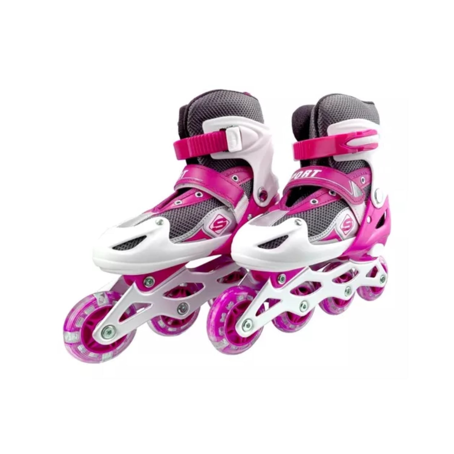 Importclick - Patines Roller Línea Juveniles Ajustable Rosado L