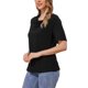 thumbnail image 4 of INSPIRE CHIC Top de Mujer con Cuello de Tortuga de Manga Corta Casual y Elástico L Negro, 4 of 6