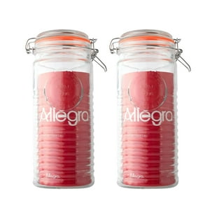 Set 2 Frascos Vidrio Hermético Con Tapa Clip 1400Ml Allegra