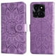 thumbnail image 3 of Funda tipo cartera FOXDOCK para Honor X6A , diseño girasol en relieve, cuero PU, cierre magnético, soporte y tarjetero, 3 of 5
