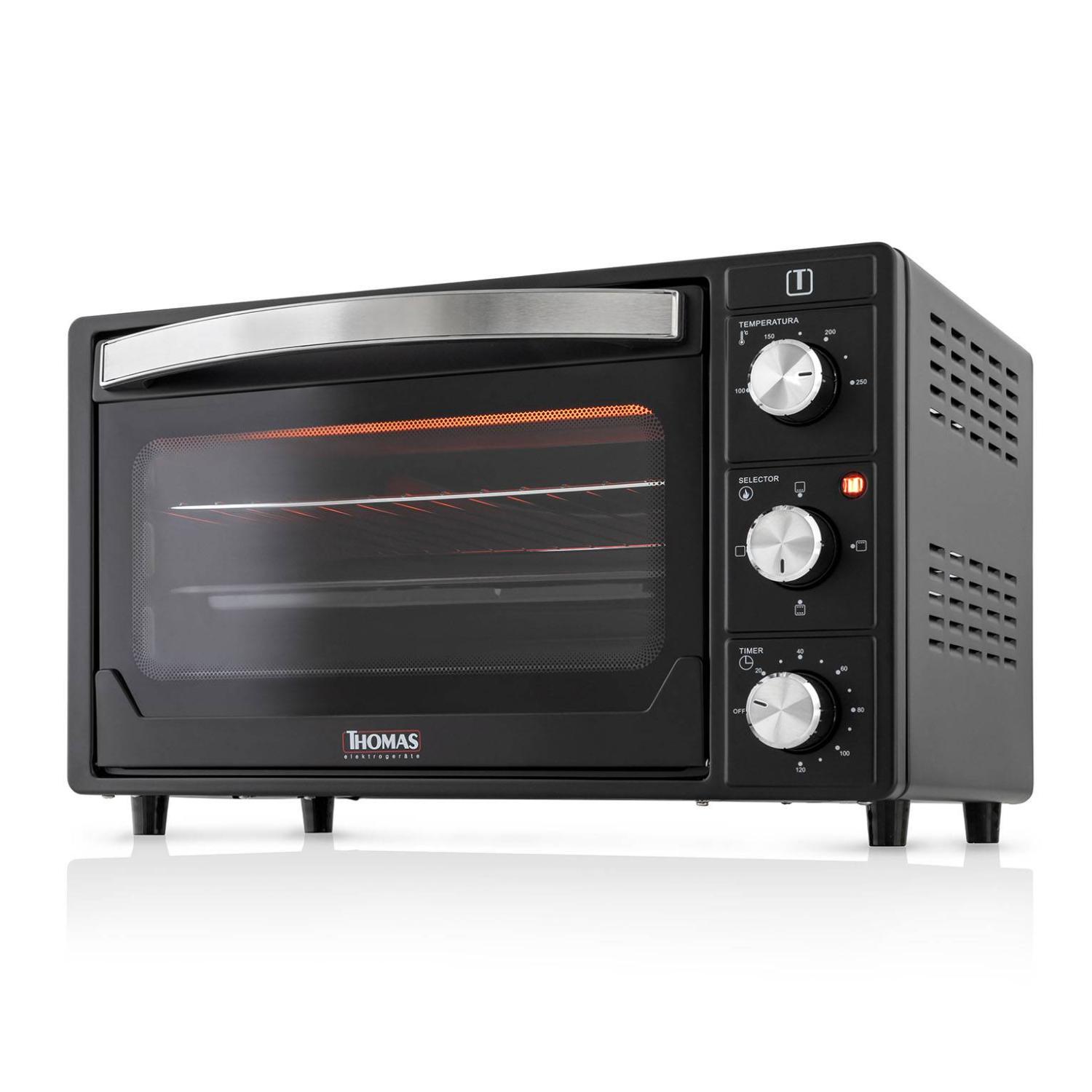 Thomas - Horno Electrico 25L 1500W 250°C Negro Grill Th-25N01