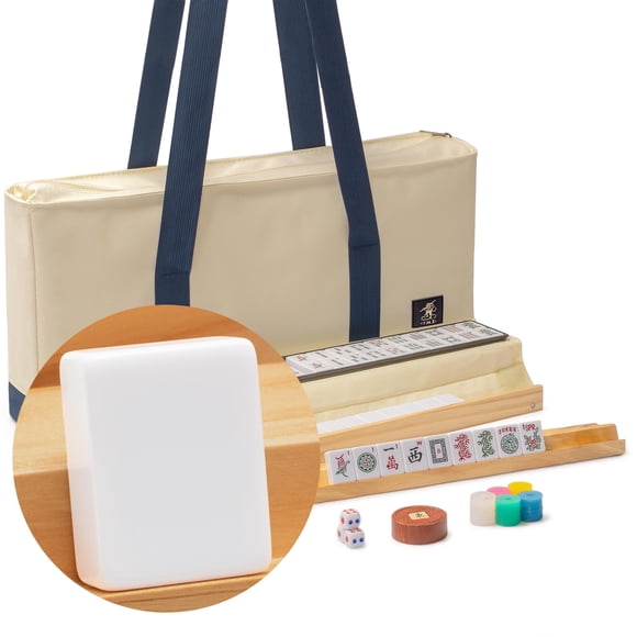 Set de Mahjong Harbor Snow de Yellow Mountain Imports con bolso tote