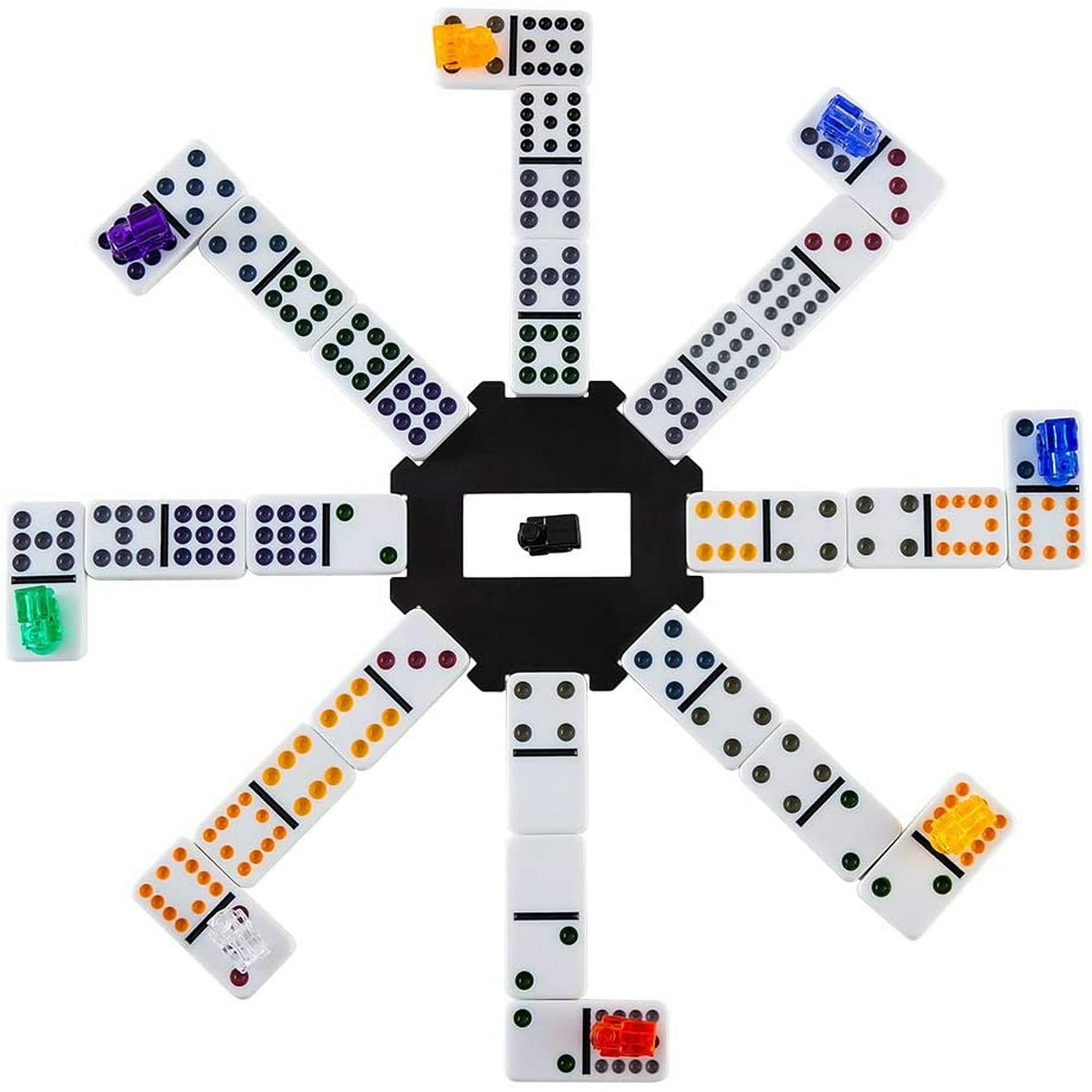 Doble 12 Colored Dot Dominoes Mexican Train Game Set, 91 Tiles Dot Dominoes Con Caja De Al Homwom Homwom