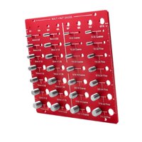 Magideal - Comprobador De Roscas Para Tuercas Y Tornillos, Color Rojo, Identificación De Pernos, Tornillos Cuadrados Estándar Y Métricos, Tamaño De Perno Y Calib