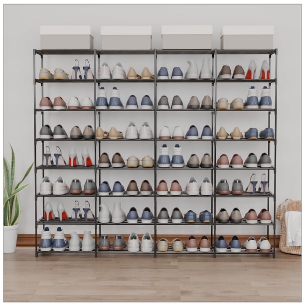 Estante para zapatos SMILHELTD, grande, 8 niveles, 64 pares, con altura personalizable