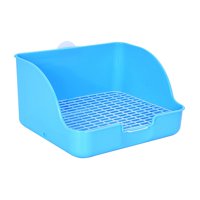 Ioensy - Caja De Arena Para Conejos, Inodoro Rectangular Para Mascotas Para Cobayas, Chinchillas, Hurones, Azul