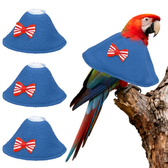 Collares para Aves Uxcell, Collar Cónico Protector de Recuperación, Conos Ajustables Suaves Anti-Mordeduras para Cuello de Plumas (Azul, S, 3 Piezas)