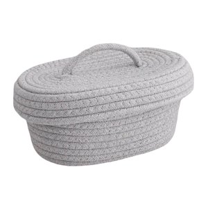 Bothyi - Cesta De Almacenamiento De Cuerda De Algodón Multiusos Cesta De Estante Para Artículos Diversos Aperitivos Gris
