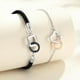 thumbnail image 4 of Pulsera Plata 925 Doble Anillo Love Forever Amor Parejas Par plateado Talla única, 4 of 5