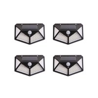 Pro Outdoor - Pack 4 Aplique Triangular 100 Led Solar Contra Agua