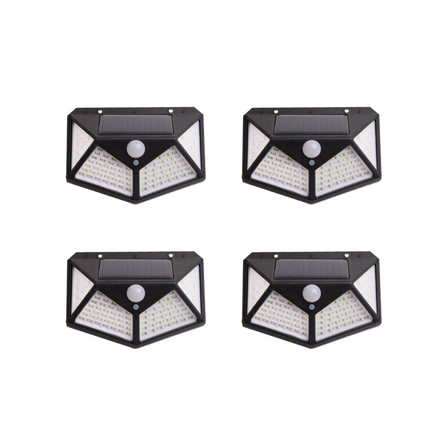 Pro Outdoor - Pack 4 Aplique Triangular 100 Led Solar Contra Agua