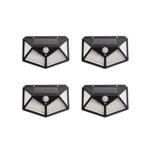 Pro Outdoor - Pack 4 Aplique Triangular 100 Led Solar Contra Agua Negro No Aplica