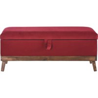 Máxima Design - Banqueta Con Baúl Incy Rojo Felpa 120X40X50 Cm