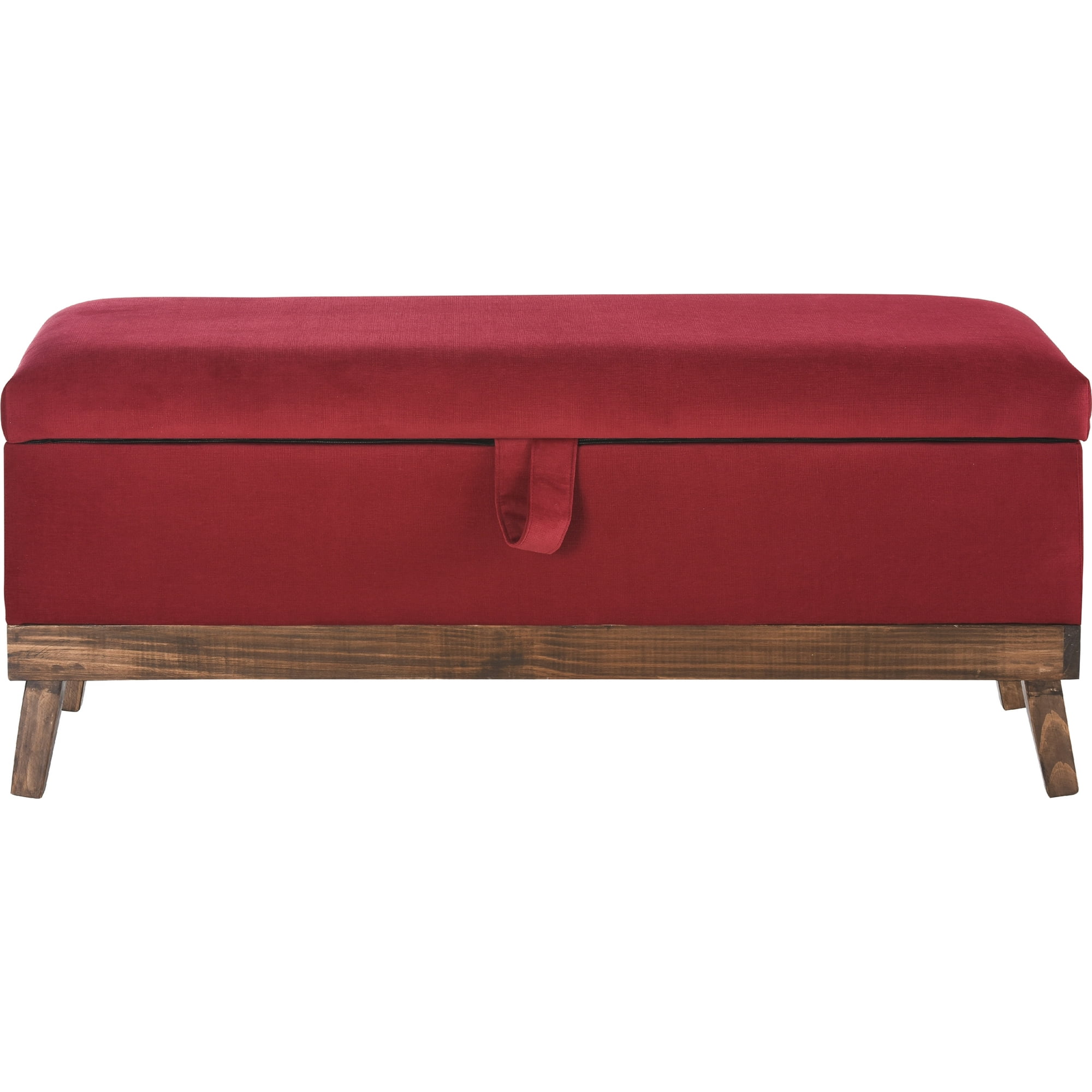Máxima Design - Banqueta Con Baúl Incy Rojo Felpa 120x40x50 Cm