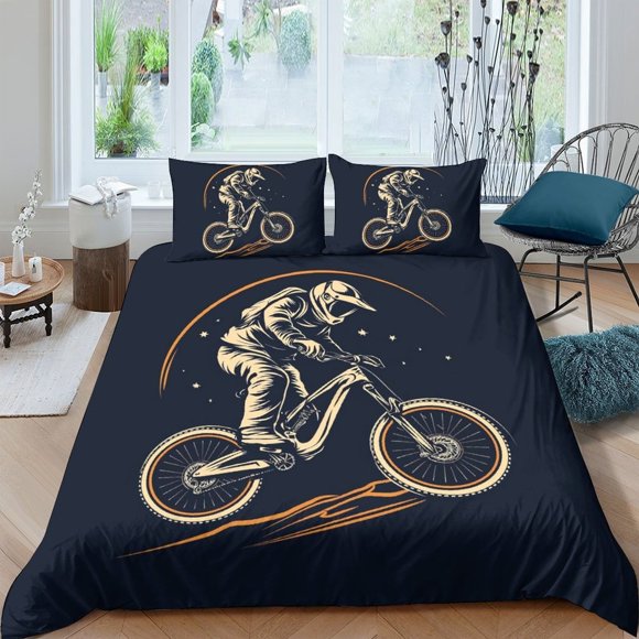 ride on a bicycle Duvet Cover Bedding Set Pillowcase Queen3-Piece Bedding Set