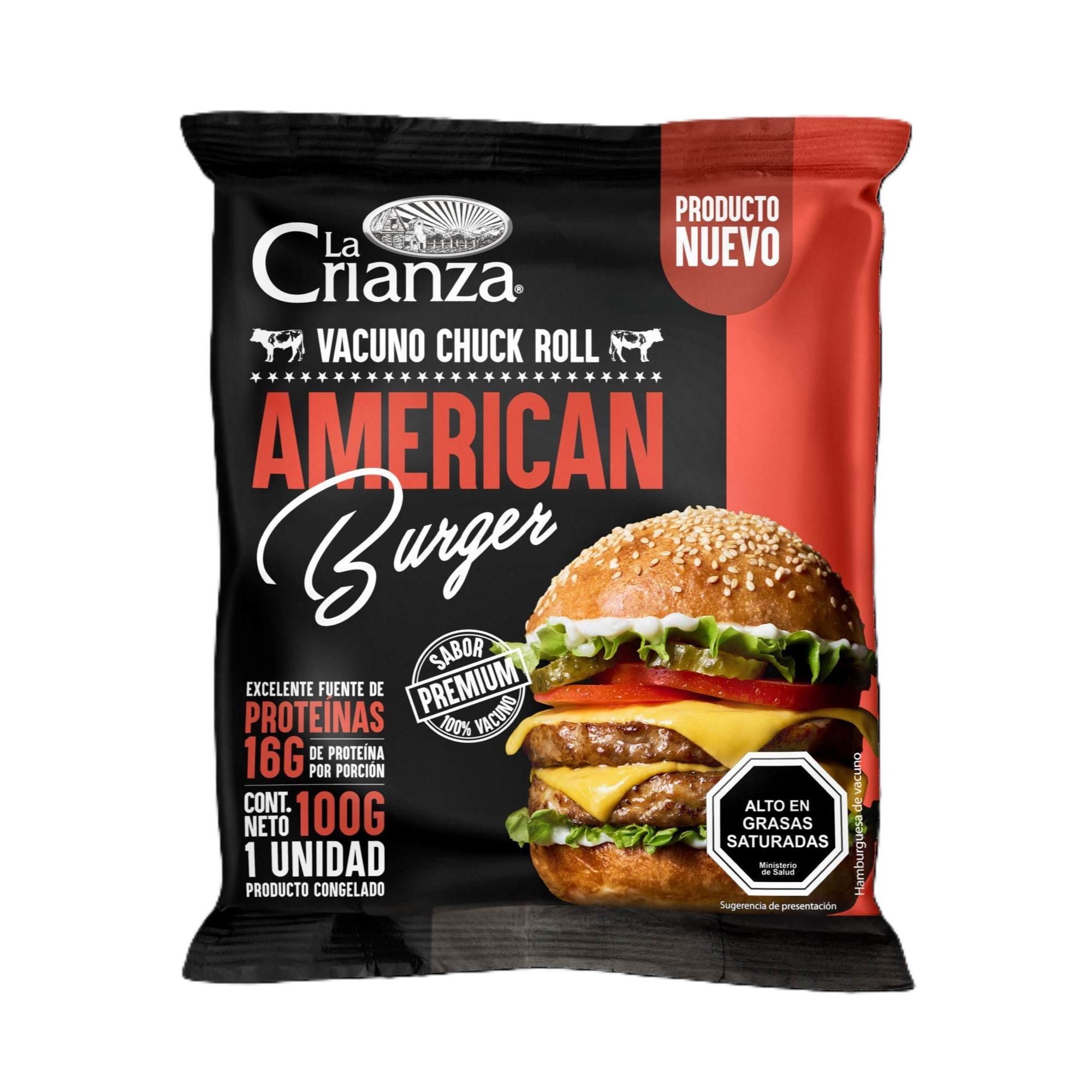 Hamburguesa De Vacuno Americana 100 g La Crianza