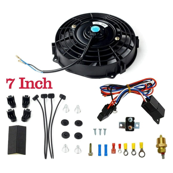 Ventilador de radiador BLACKHORSE‑RACING 18 cm 80 W 12 V