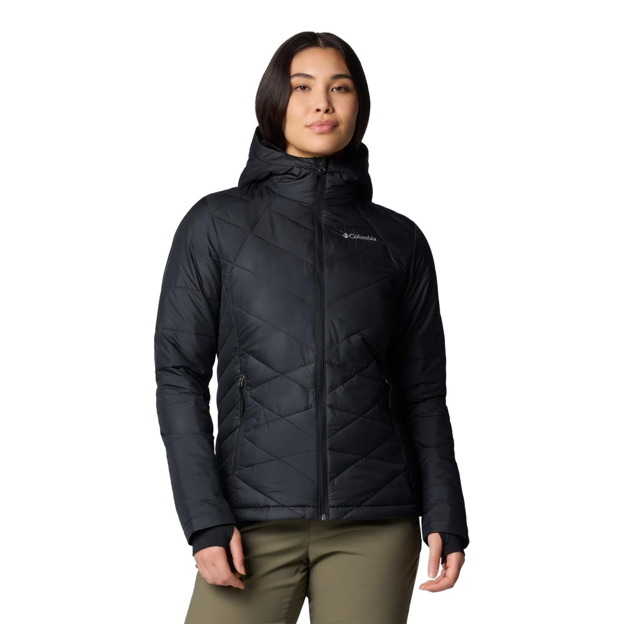 Chaqueta Acolchada Con Capucha Columbia Heavenly Para Mujer, Color Negro, Talla M