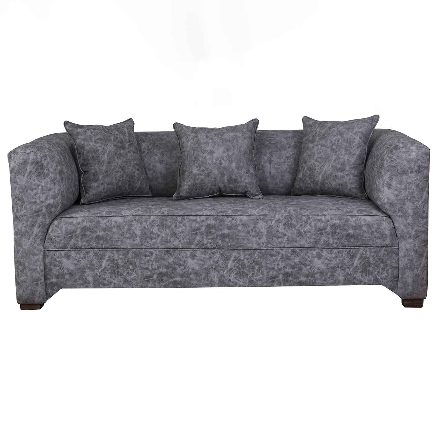 Muebles América - Sofá Metro 3 Cuerpos Cuero Auris Gris