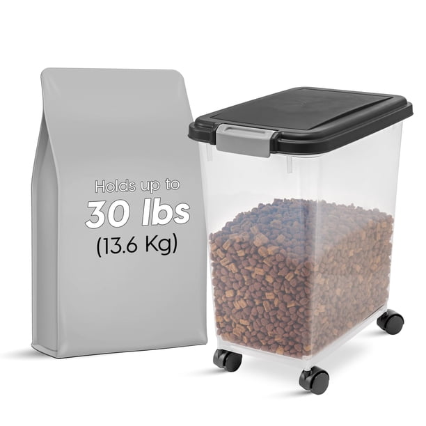 Recipiente hermético de almacenamiento de alimentos IRIS USA de hasta 30 kg, color negro