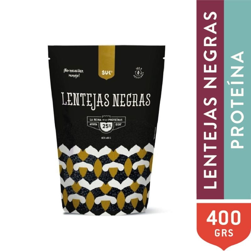 Lentejas Negras Doypack 400 g Suk