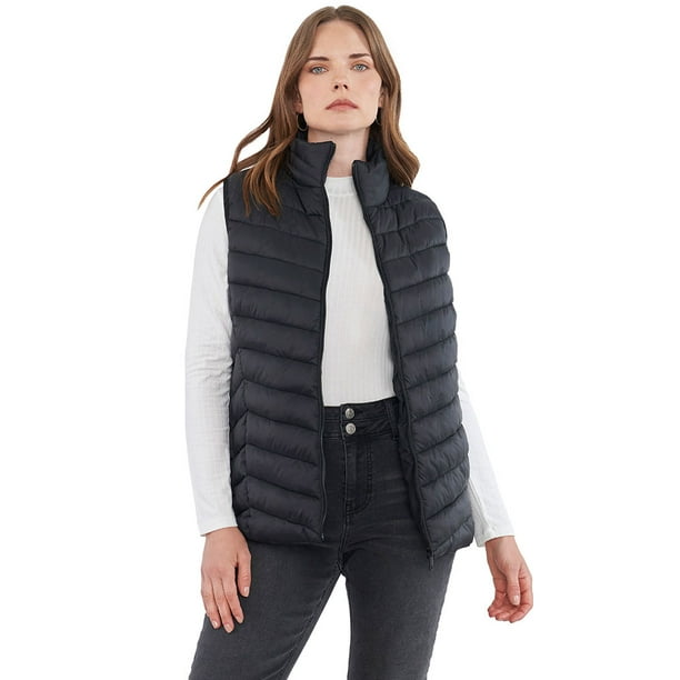 Parka Mujer Sin Mangas Color Negro Corona
