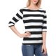 thumbnail image 1 of INSPIRE CHIC Camisetas a Rayas de Regreso a Clases para Mujer Ajuste Ceñido Mangas al Codo Cuello de Barco T-Shirt L Negro Blanco, 1 of 7