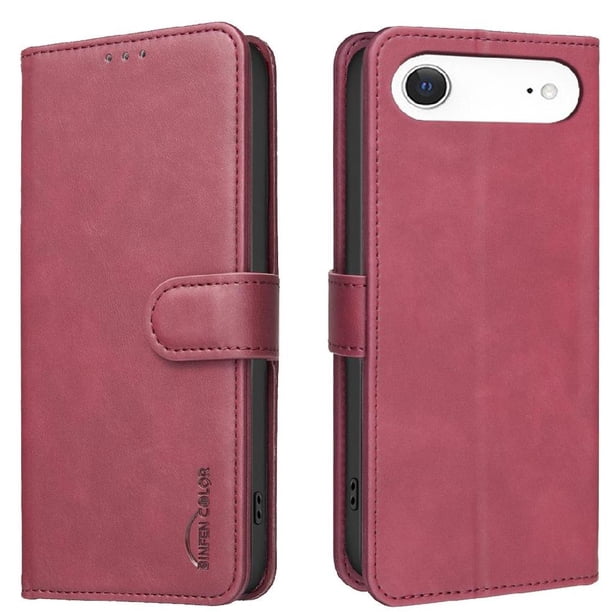Funda Billetera para iPhone 17 Air Protección RFID y Soporte Ajustable Rojo