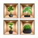 thumbnail image 5 of 4 Pegatinas De Pared Con Plantas Verdes Para Comedor, Oficina, Decoración Del Hogar, Despegar Y Pegar Con Macetas Negras, 5 of 5