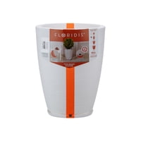 Macetero Floridis Blanco Amsterdam 44Cm Alto Con Plato