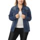 thumbnail image 5 of Agnes Orinda Chaqueta de Jean para Mujer Talla Grande para Escuela y Universidad con Costuras y Botones Lavada Abrigo de Mezclilla 6X Azul, 5 of 6