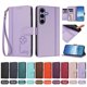 thumbnail image 4 of Funda Cartera Trébol para Samsung Galaxy S24 con Ranuras Tarjetas y Carga Inalámbrica Morado claro, 4 of 6