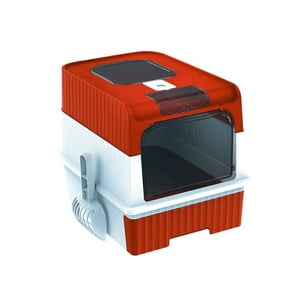 Defensor - Arenero Para Gatos Con Bandeja Sanitaria Con Luz Led. Rojo