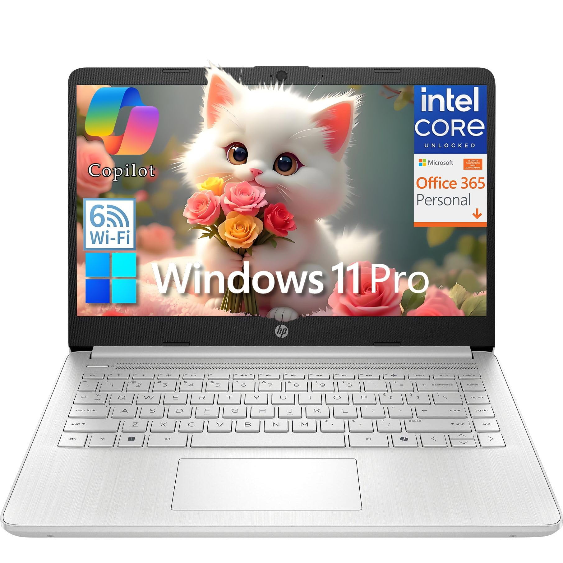 Laptop Hp 14" Intel N150 8gb Ram 384gb De Almacenamiento Win11 Pro