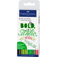 Faber Castell - Marcador Lettering Tonos Verdes Faber-Castell X6 Uds.